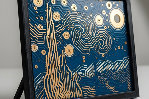 Starry Night — Hand-Designed PCB Art (KiCad)